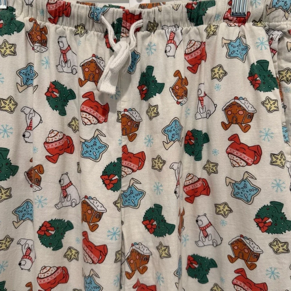 Wondershop Women's S 2-pc Set Pajama Set Pant Star Cocoa Bear Wreath Winter - Picture 8 of 11